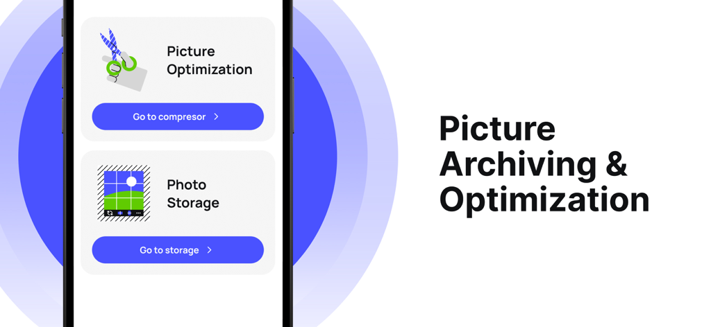 Interfaz de la aplicación Tech Shield Protegion mostrando opciones de archivo y optimización de imágenes