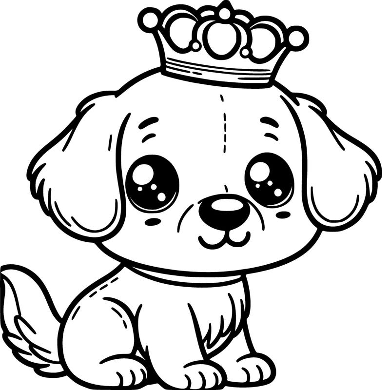 puppy with a crown on his head