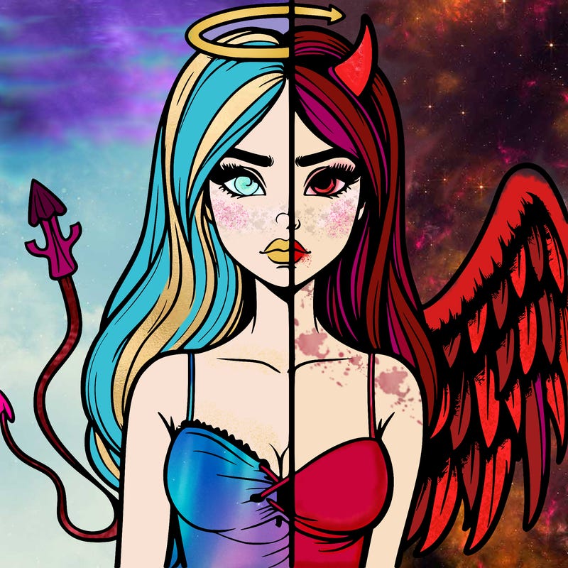 devil vs angel realistic girl