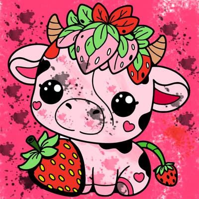 cute strawberry cow