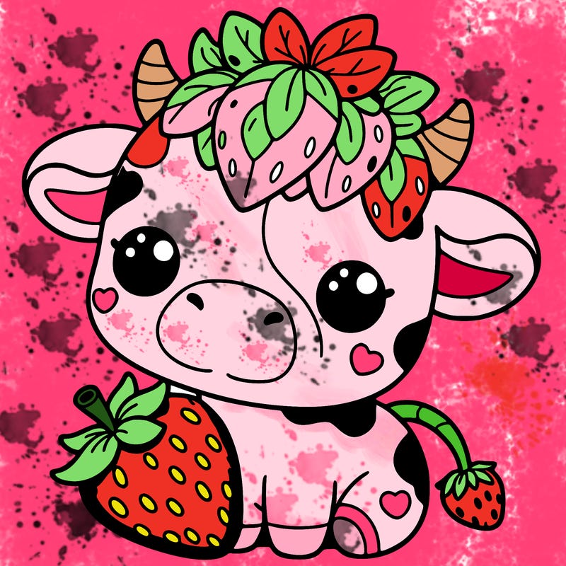 cute strawberry cow