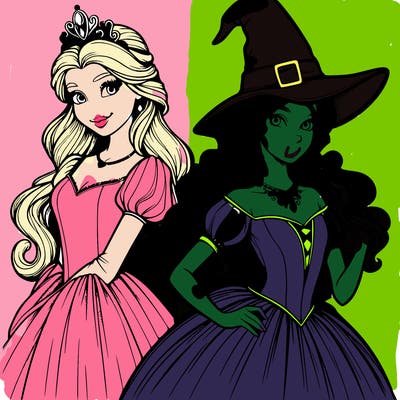a realistic princess and a witch