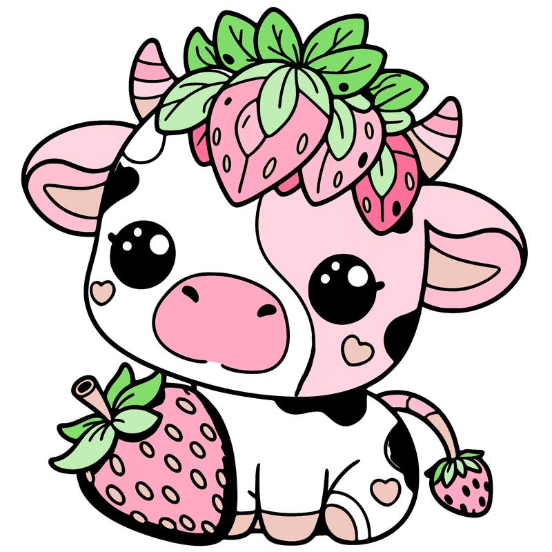 cute strawberry cow