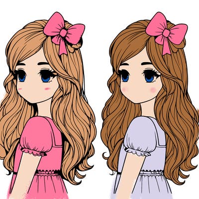 realistic girl wearing a bow