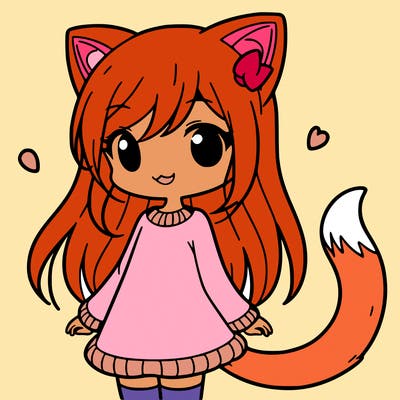 girl with cat ears and tail