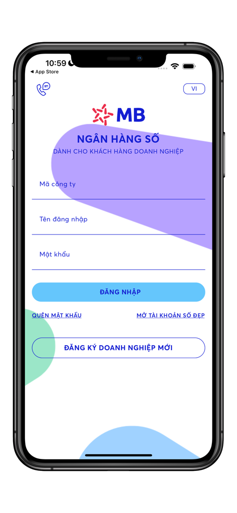 Schermata di accesso BIZ MBBANK per il banking aziendale