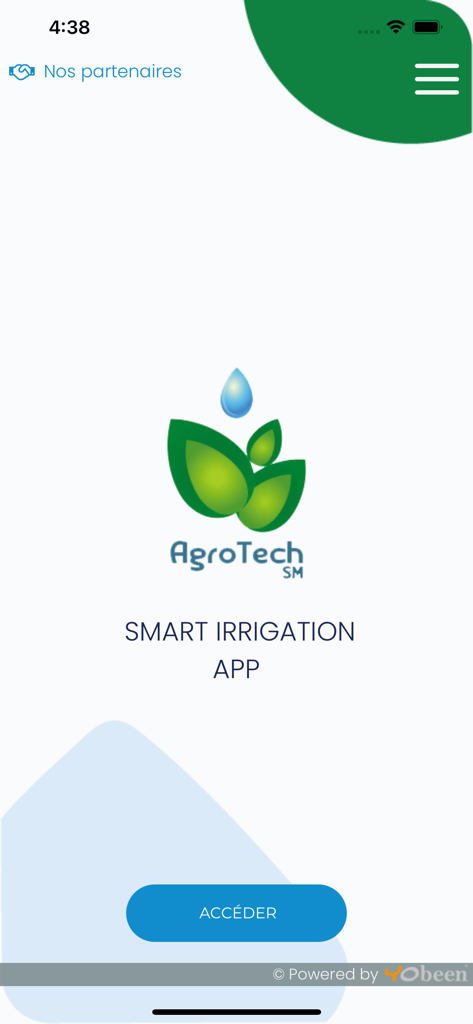 Yobeen Agrotech - Pantalla de inicio de la aplicación de riego inteligente Yobeen Agrotech