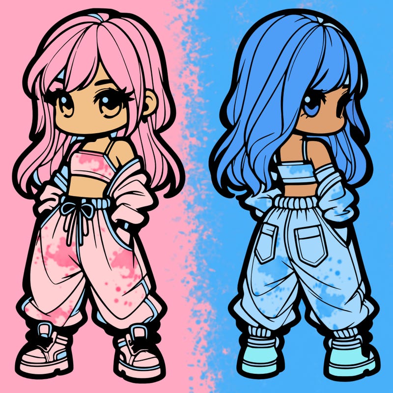 girl in crop top and baggy pants