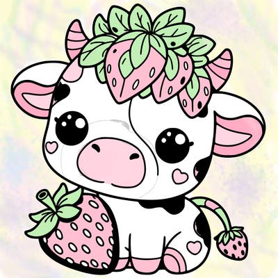cute strawberry cow