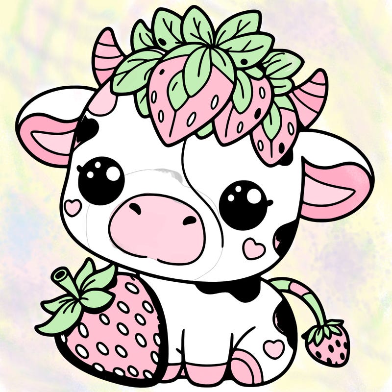 cute strawberry cow