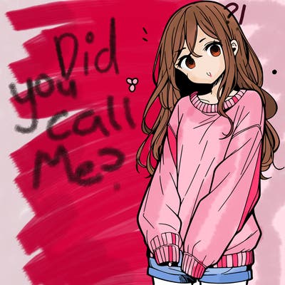 manga teen girl  in a sweater and baggy pants