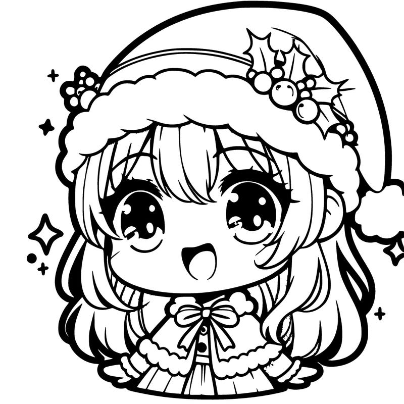 cute christmas anime girl
