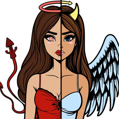 devil vs angel realistic girl