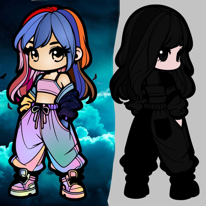 girl in crop top and baggy pants