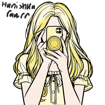 a realistic girl holding her phone taking pictures