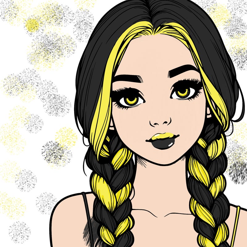 realistic girl with braids