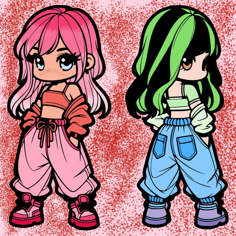 girl in crop top and baggy pants