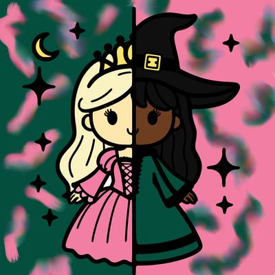 split princess and witch