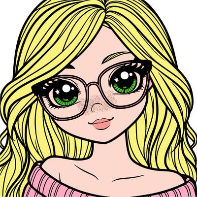 girl with beautiful eyes, hair, and glasses