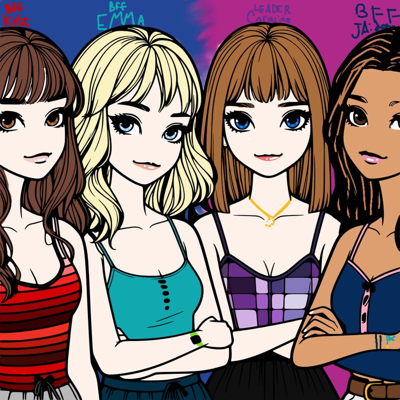 four realistic girls