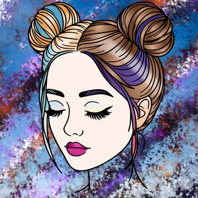 woman with hair buns