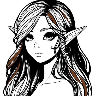 elf girl realistic dark fantasy