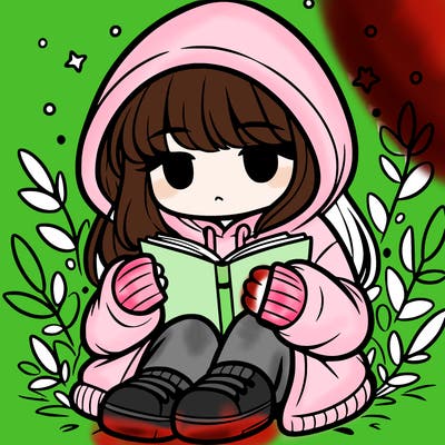 girl in oversized hoodie reading a book