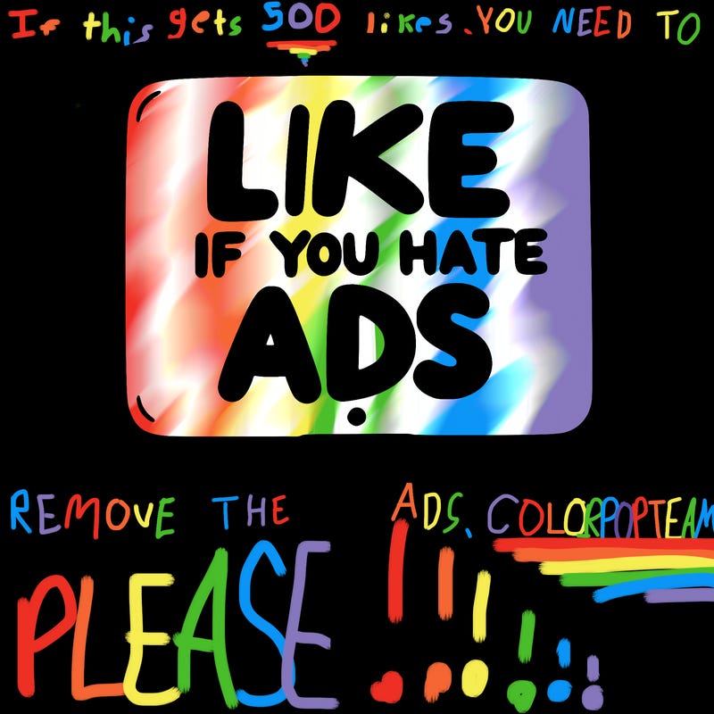 a sign that says like if you hate ads
