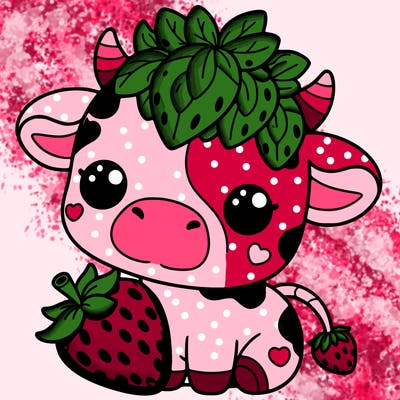 cute strawberry cow