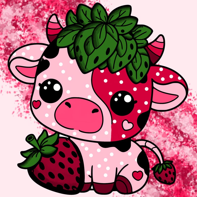 cute strawberry cow