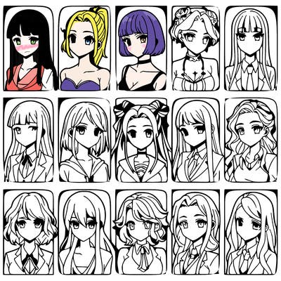 girls that look diffrent anime