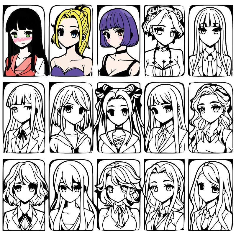 girls that look diffrent anime