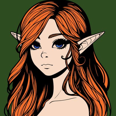 elf girl realistic dark fantasy