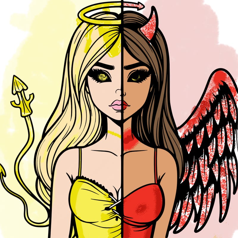 devil vs angel realistic girl