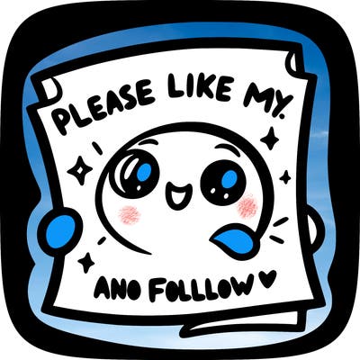 paper that said please like my post and follow me