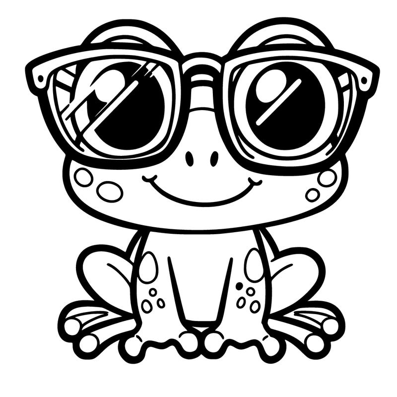 a frog with glasses