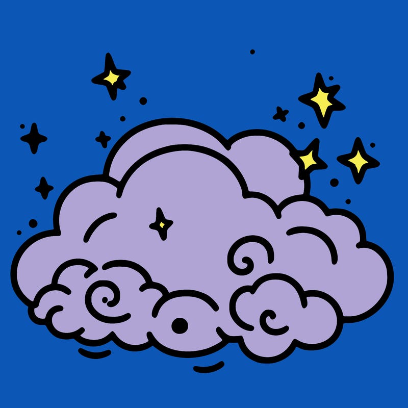 pink starry cloud sky