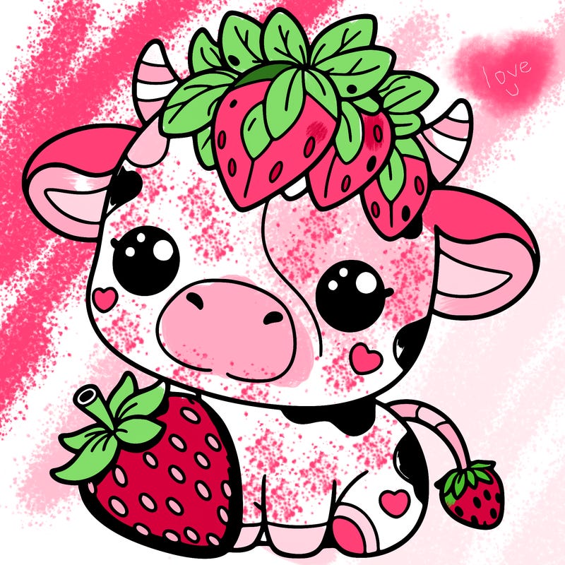 cute strawberry cow