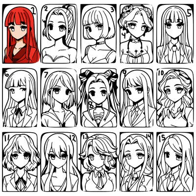 girls that look diffrent anime