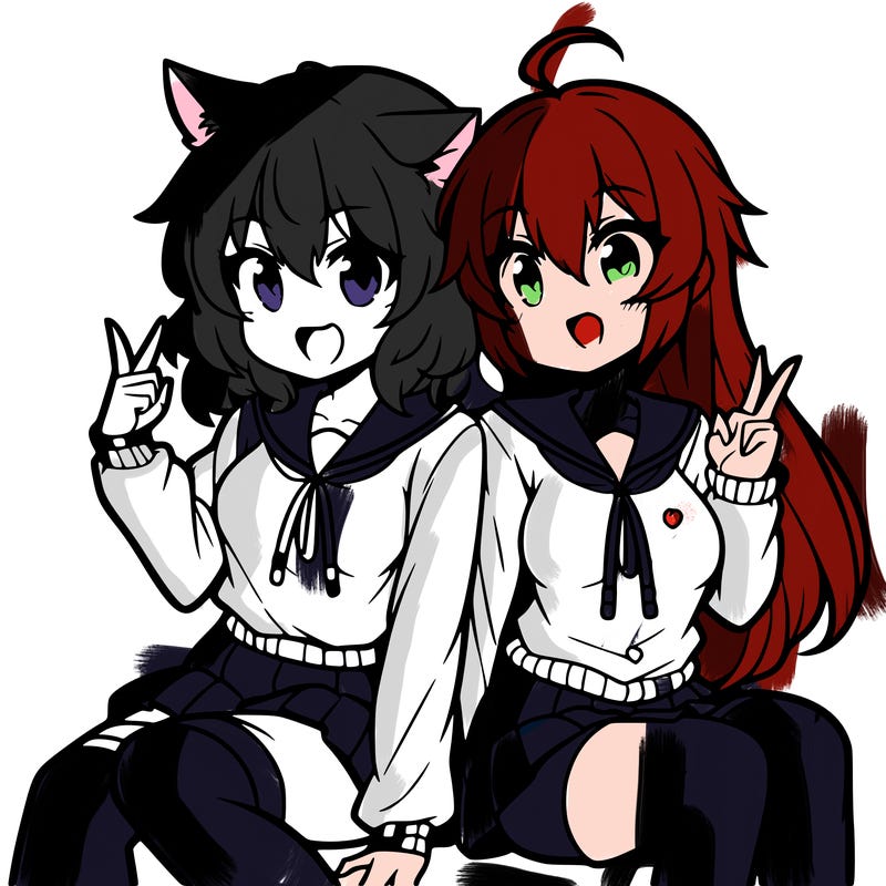 two anime girls hanging out
