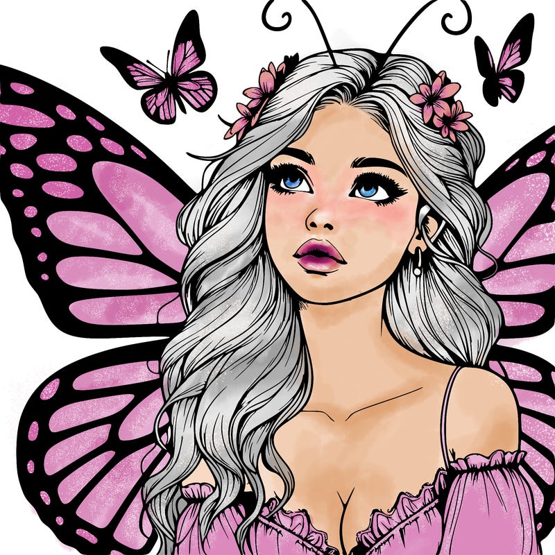 butterfly fairy realistic girl