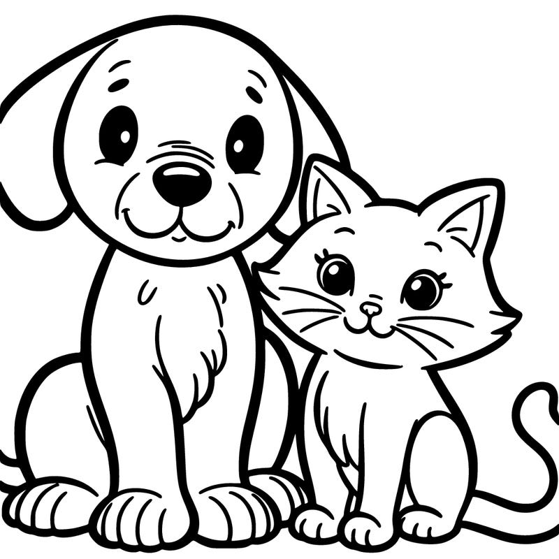 a dog and a cat sitting next to each other