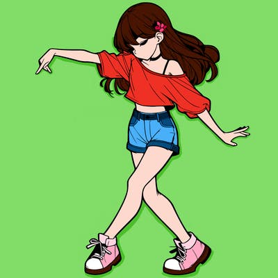 realistic girl danceing