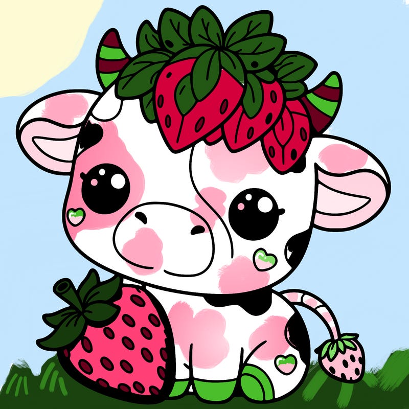cute strawberry cow