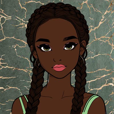 realistic girl with braids