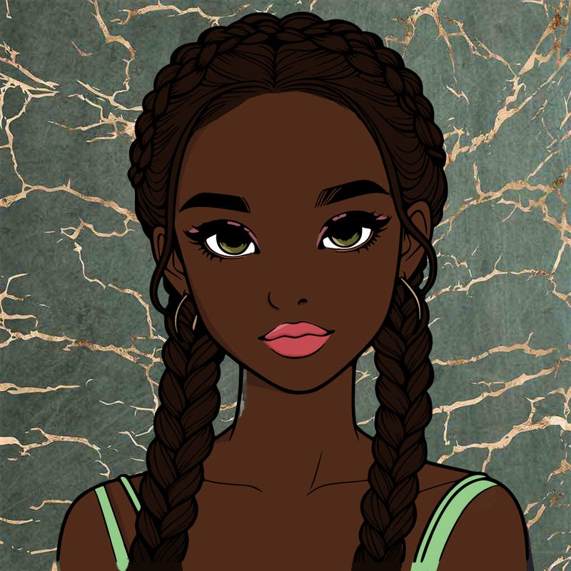 realistic girl with braids