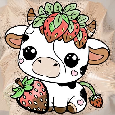 cute strawberry cow