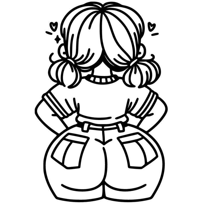 girl with big but