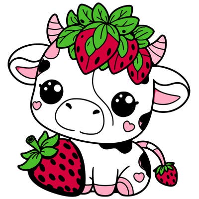 cute strawberry cow