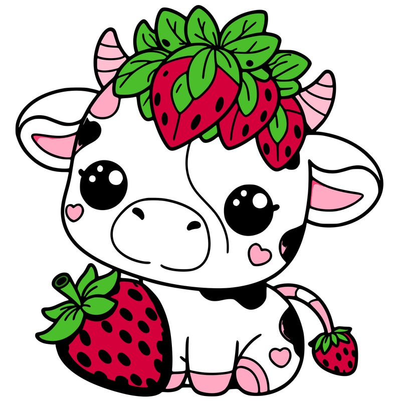 cute strawberry cow